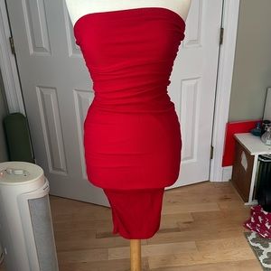 Forever 21 red strapless body con